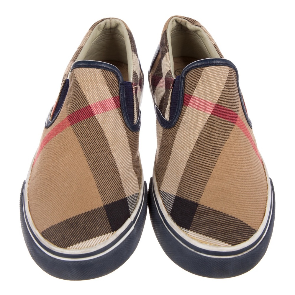 Burberry kids preloved check slip on shoe